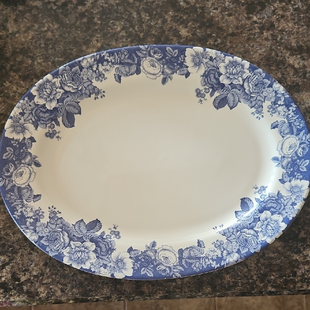 Nautica Blue and White Floral Serveware